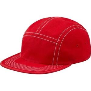 Supreme Fitted Rear Patch Red Camp Cap Hat